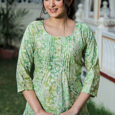 green-floral-foil-printed-modal-top