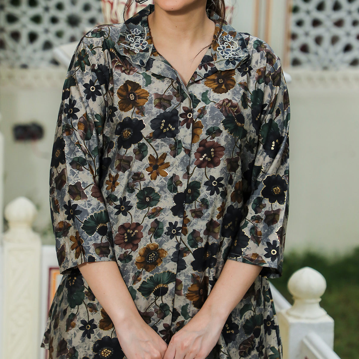 grey-floral-foil-printed-chanderi-co-ord-set