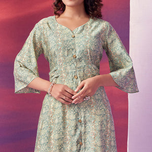 green-floral-foil-printed-chanderi-silk-dress