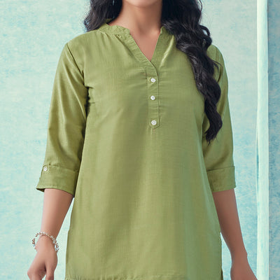 green-solid-cotton-blend-top