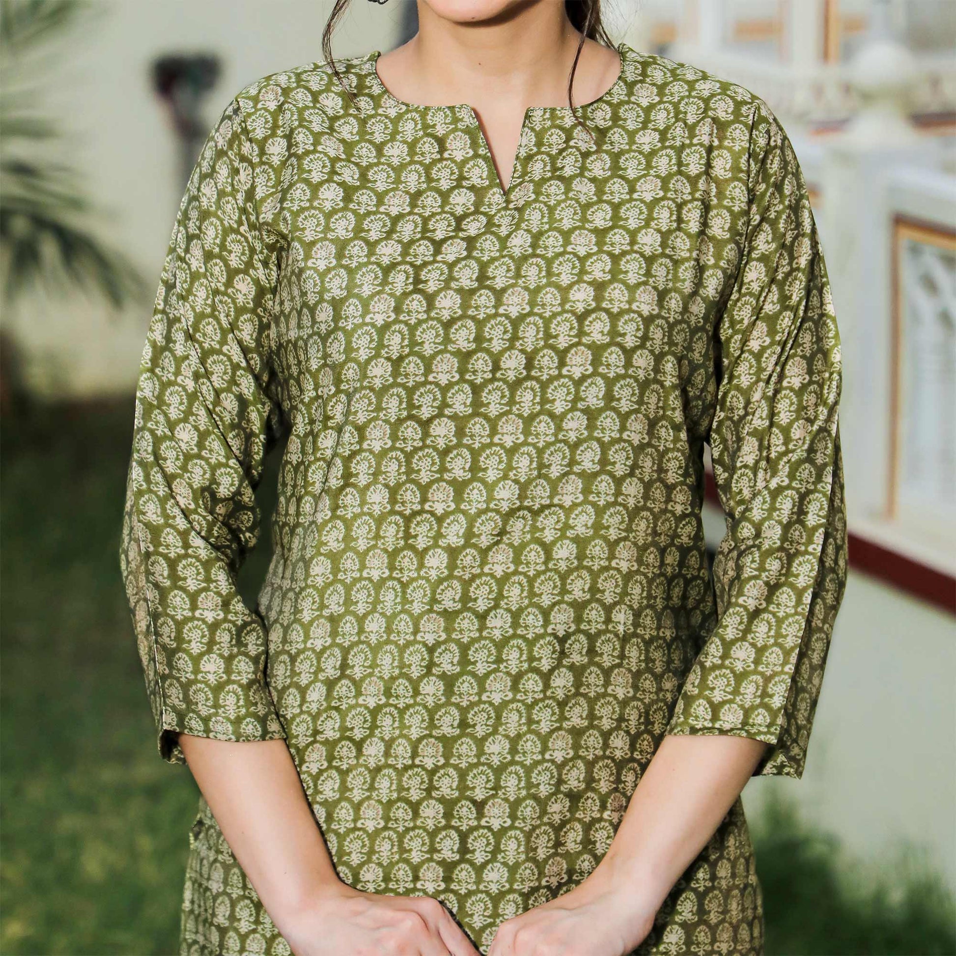 green-floral-printed-modal-top