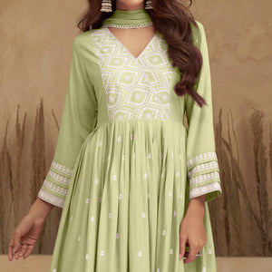 green-lucknowi-embroidered-rayon-naira-cut-suit