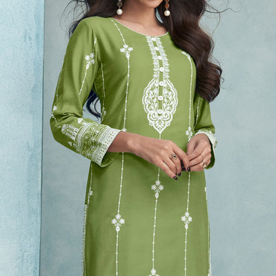 green-lucknowi-embroidered-rayon-kurti-2