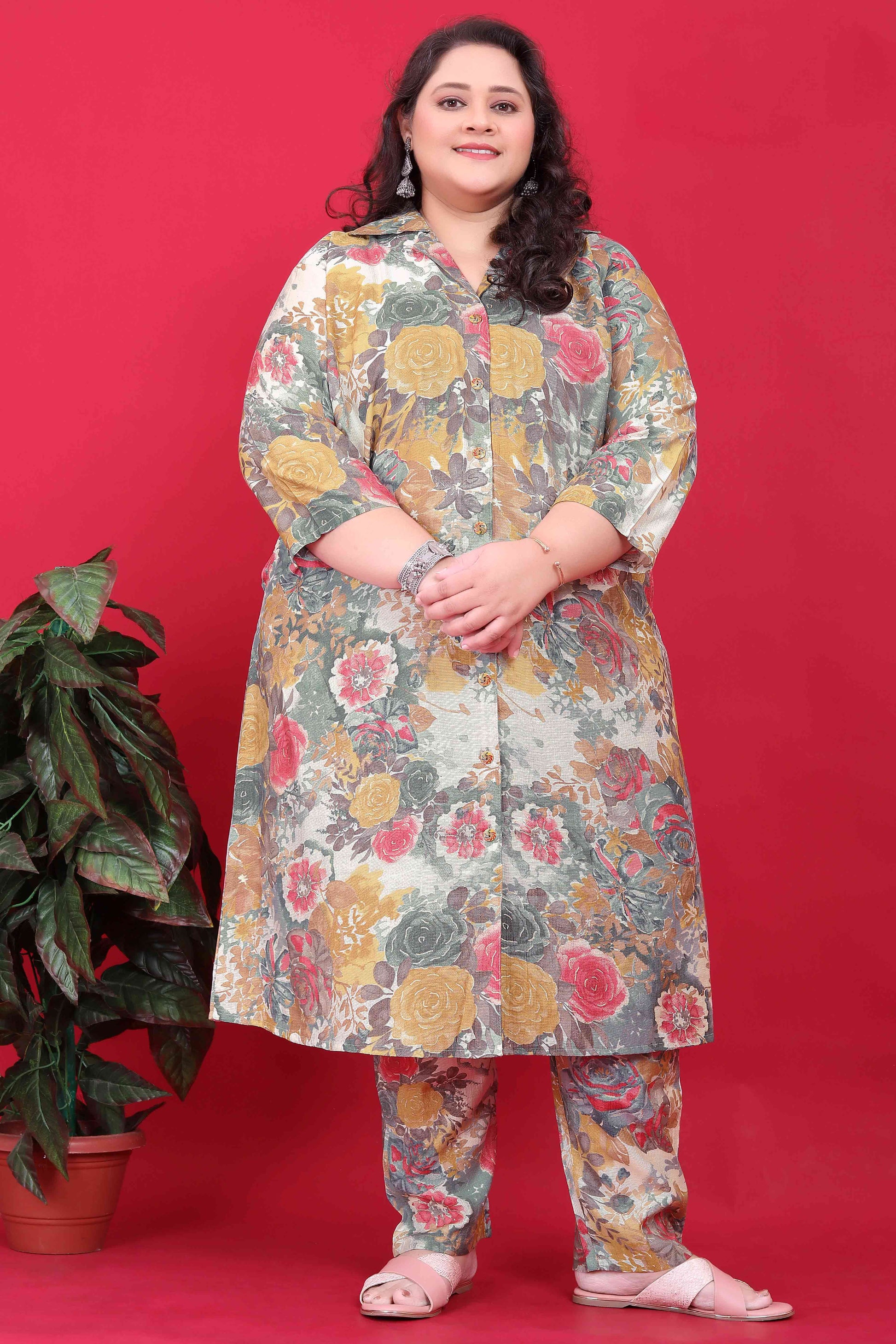 green-floral-printed-viscose-co-ord-set