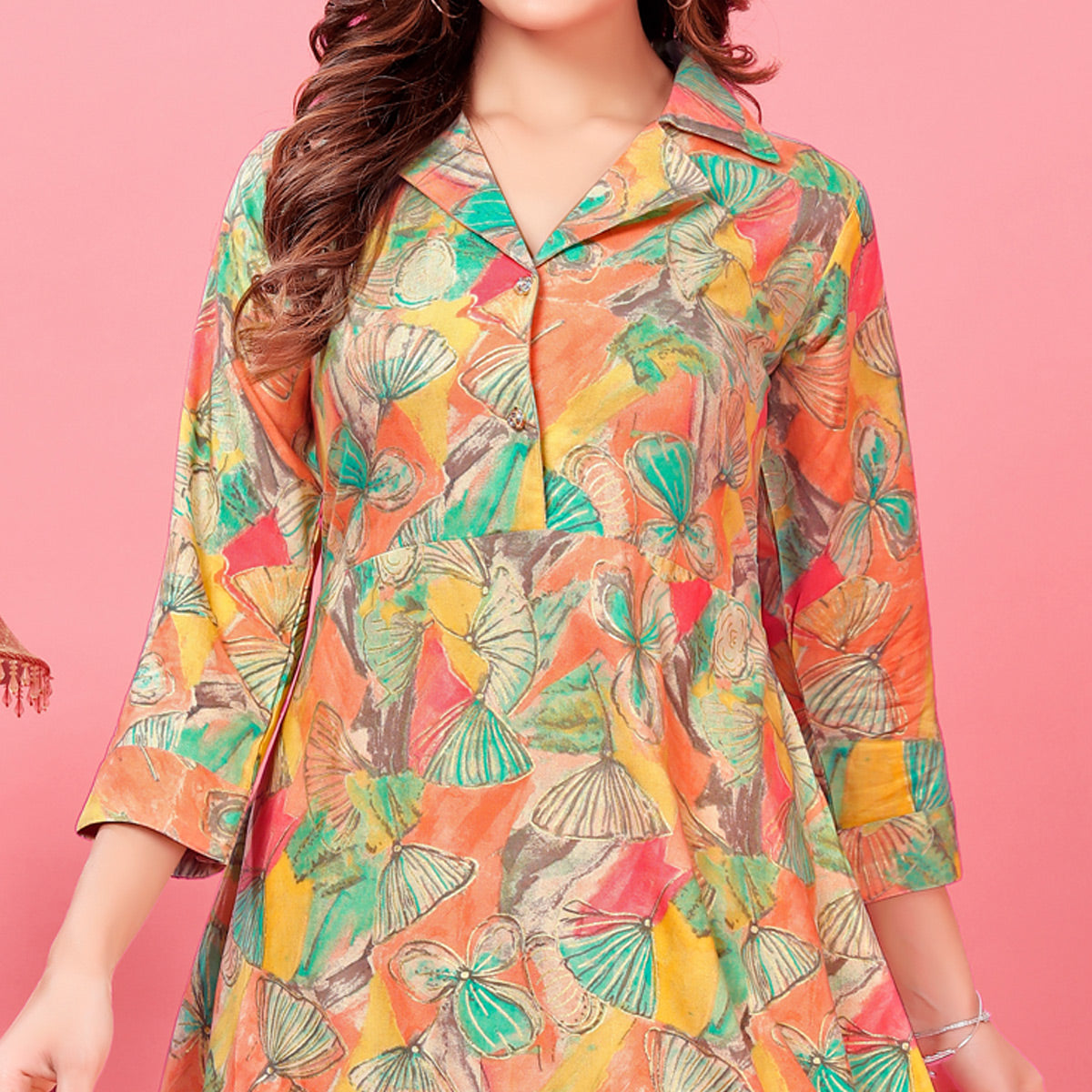 Multicolor Floral Printed Rayon Co Ord Set