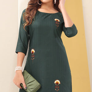 green-floral-embroidered-art-silk-kurti