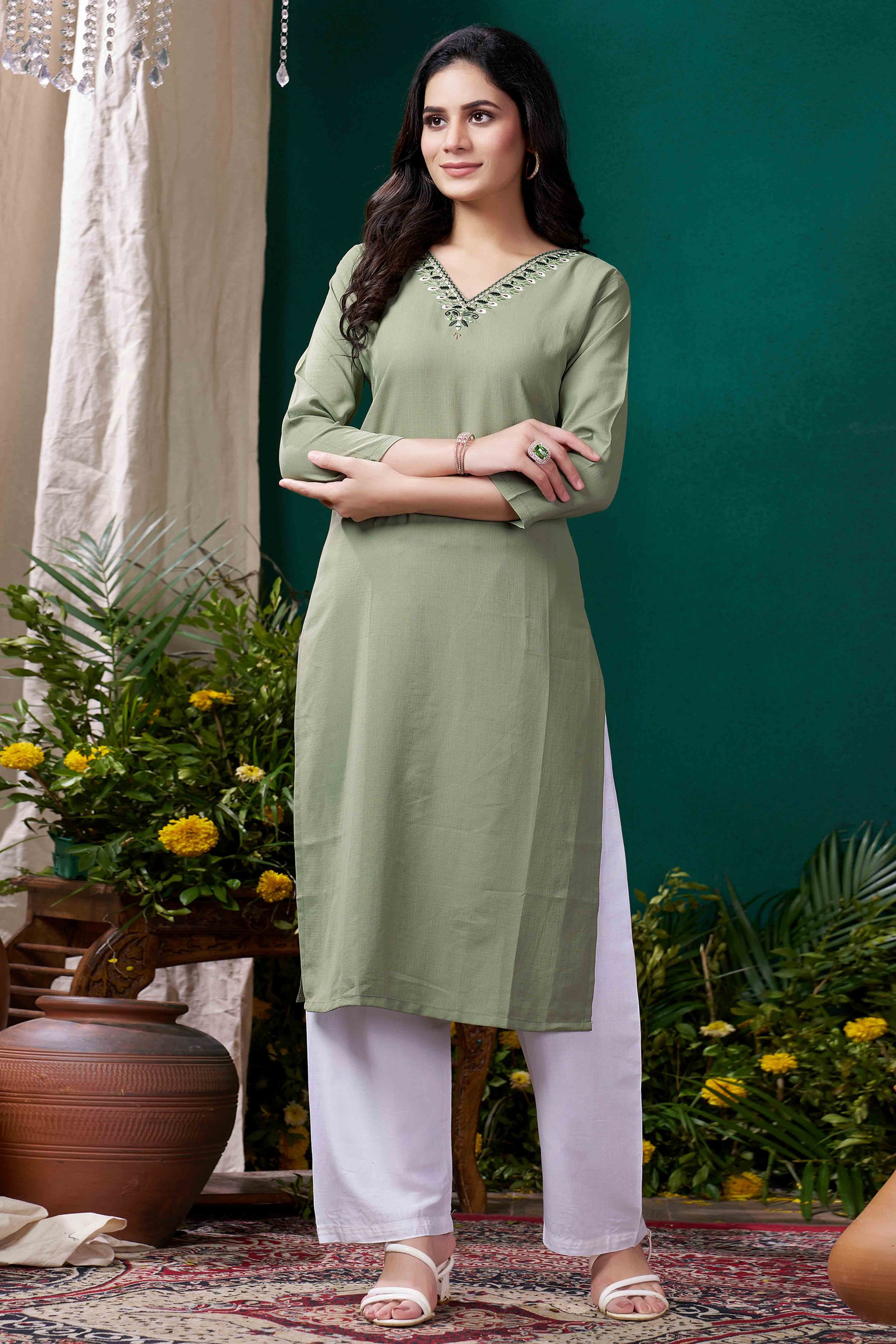 green-yoke-embroidered-pure-cotton-straight-kurti-1