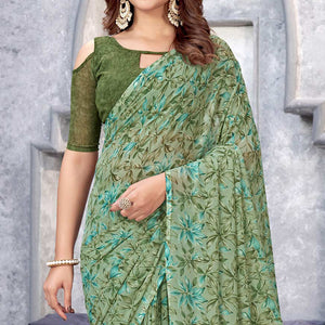 green-floral-printed-georgette-saree-16