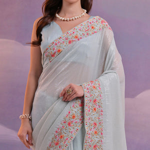 grey-floral-sequins-embroidered-georgette-saree