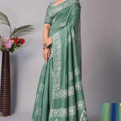 green-batik-printed-chanderi-cotton-silk-saree