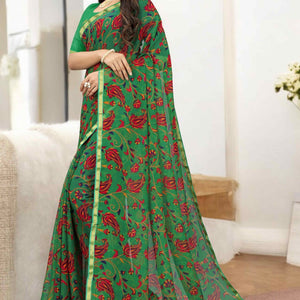 green-printed-chiffon-saree-with-lace-border-9