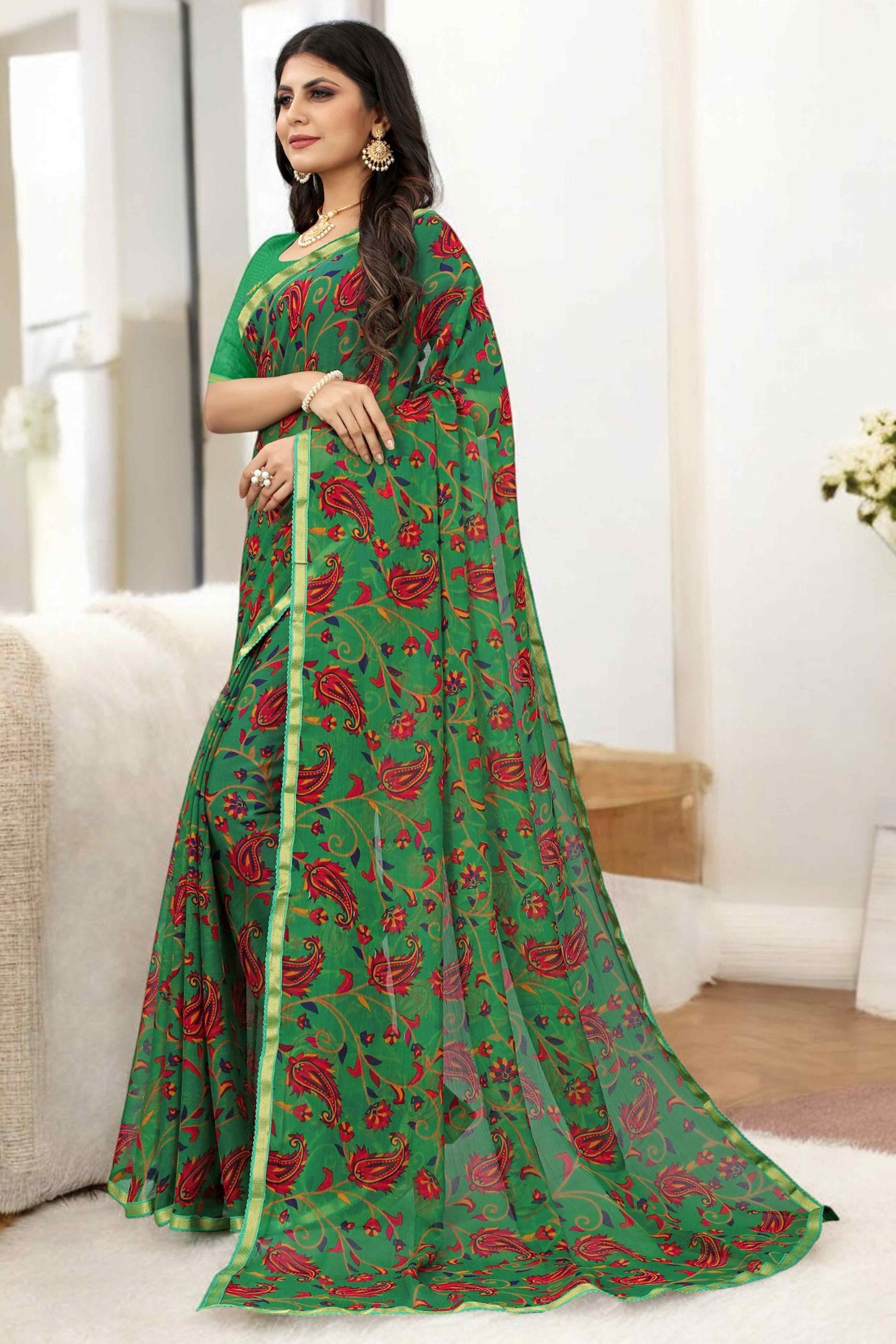 green-printed-chiffon-saree-with-lace-border-9
