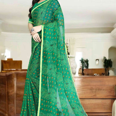 green-bandhani-printed-chiffon-saree-with-lace-border-6