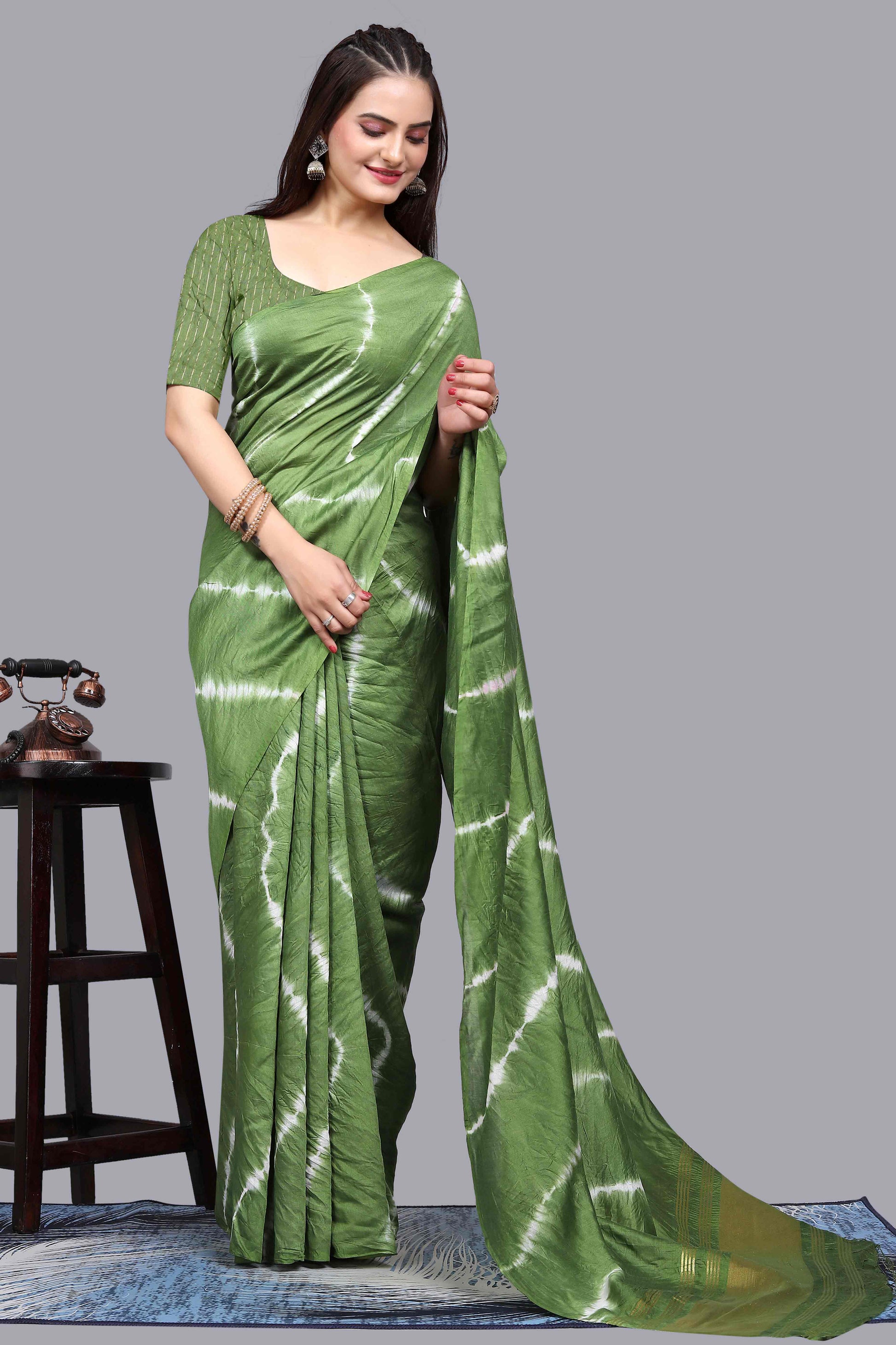 green-leheriya-printed-chanderi-cotton-silk-lagdi-patta-saree