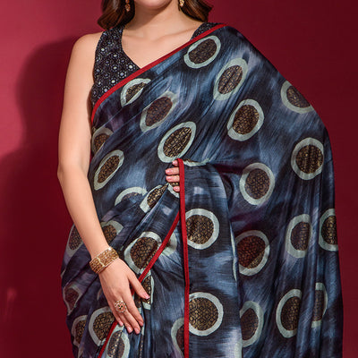 grey-foil-printed-art-silk-saree