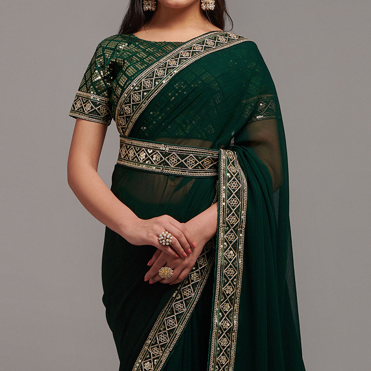green-sequins-embroidered-border-chinon-saree