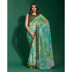 green-printed-with-sequins-border-chiffon-saree