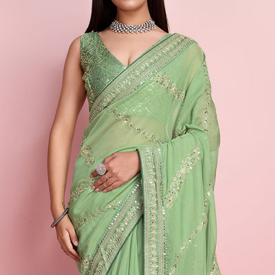 green-floral-sequins-embroidered-organza-saree