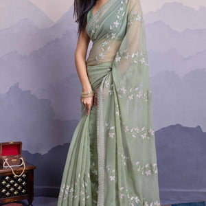 green-floral-sequins-embroidered-chiffon-saree-15