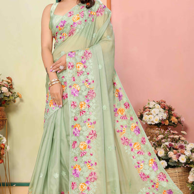 green-floral-embroidered-organza-saree-17