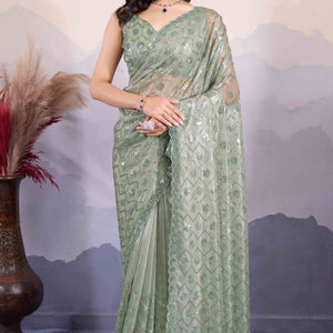 green-sequins-embroidered-twill-net-saree