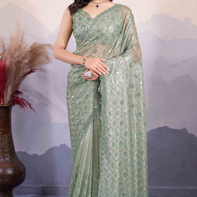green-sequins-embroidered-twill-net-saree