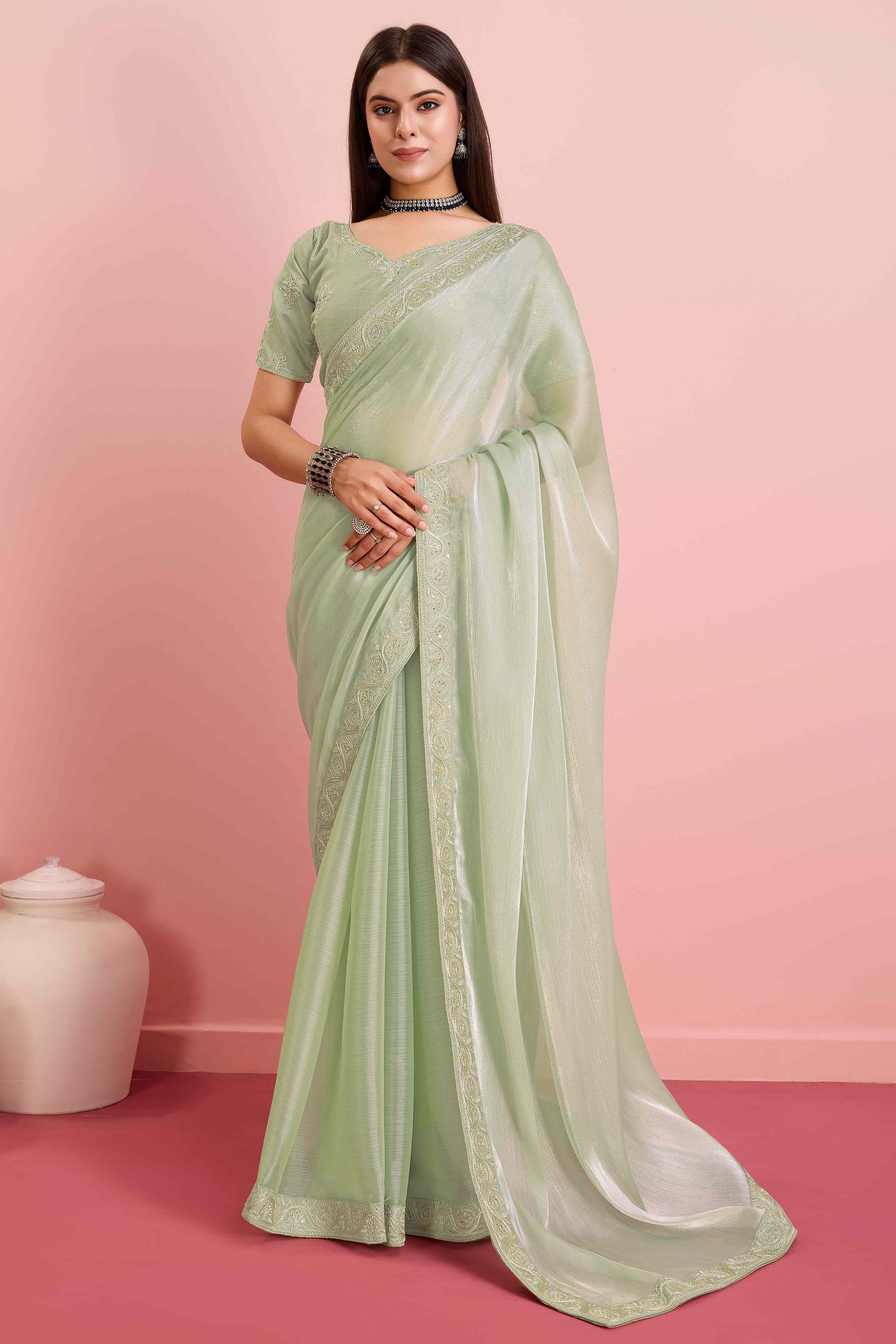 green-solid-with-sequins-embroidery-border-mulberry-silk-saree