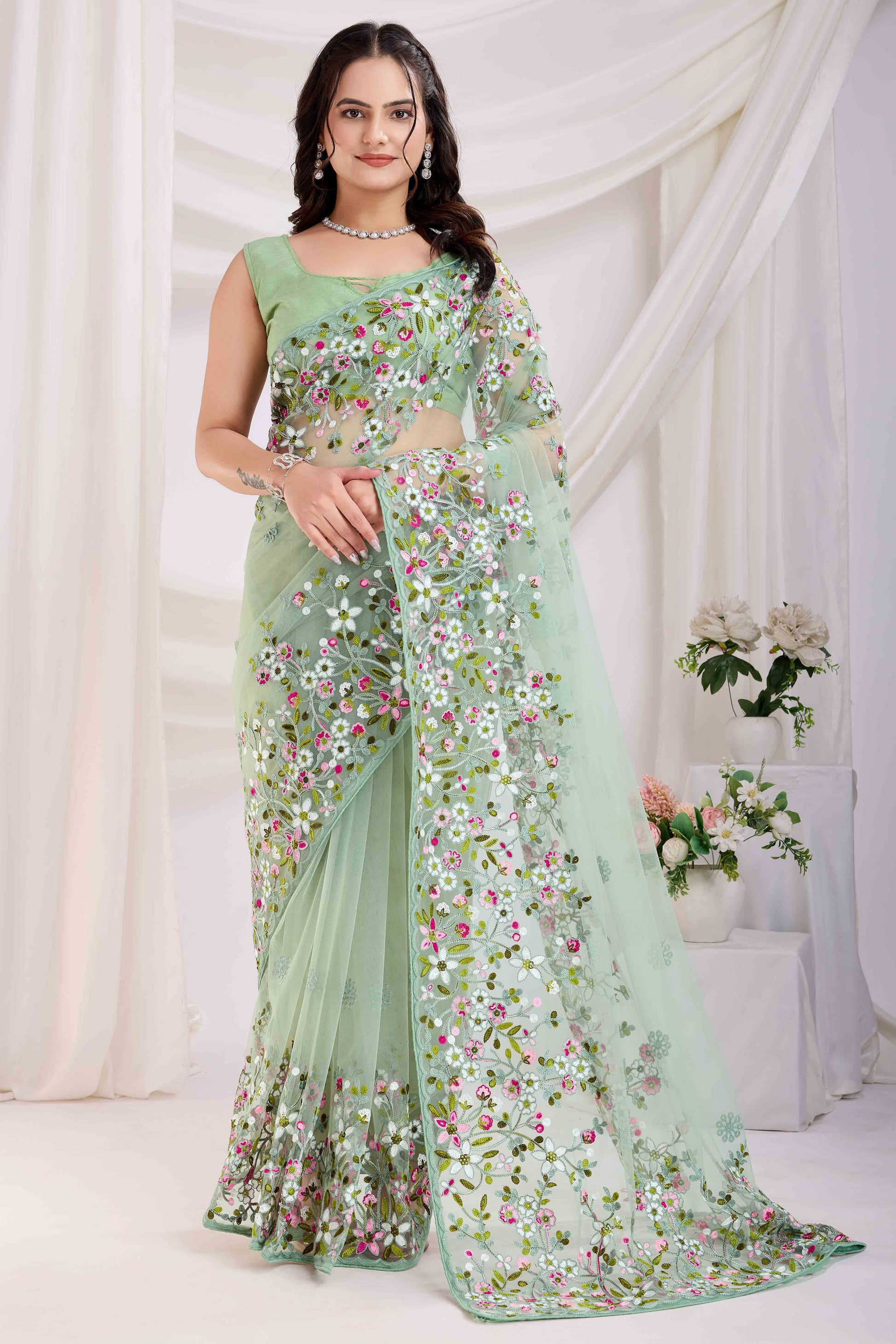green-floral-embroidered-net-saree-31