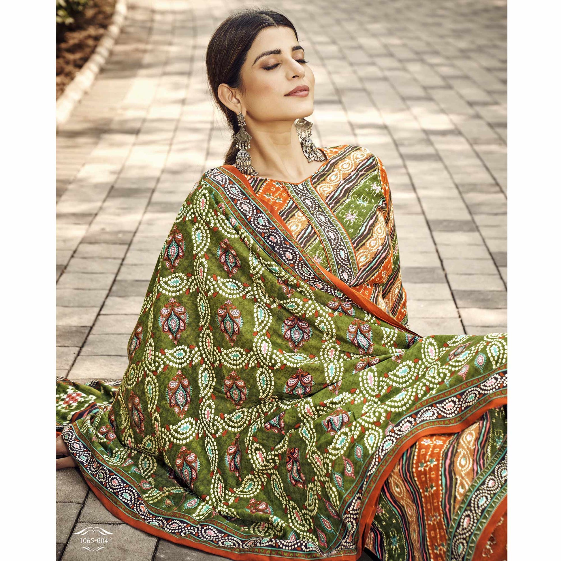 green-rust-printed-pashmina-suit