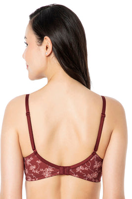 Smooth Charm Padded Non-Wired T-Shirt Bra - Filigree Print