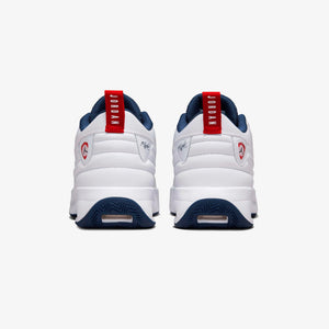JORDAN | MAX AURA 6 { WHITE/MIDNIGHT NAVY-VARSITY RED