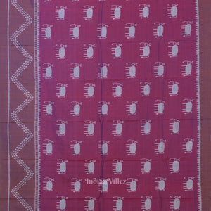 Purple Dual Tone Tribal Theme Sambalpuri Cotton Saree