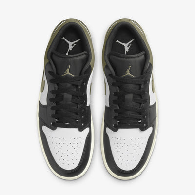 JORDAN | AIR JORDAN 1 LOW { BLACK/WHITE-MEDIUM OLIVE