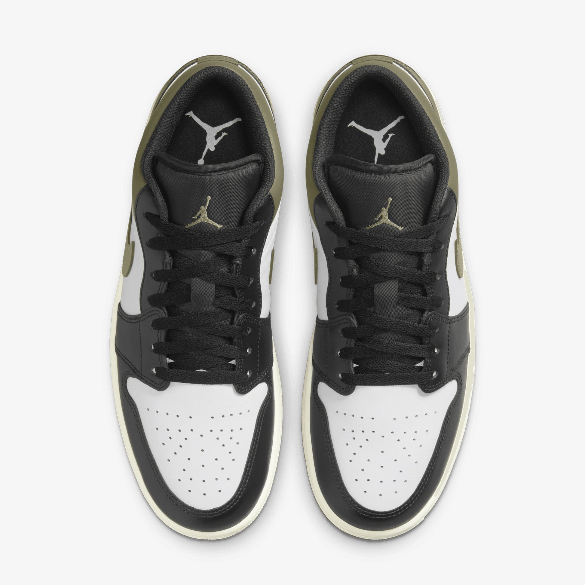 JORDAN | AIR JORDAN 1 LOW { BLACK/WHITE-MEDIUM OLIVE