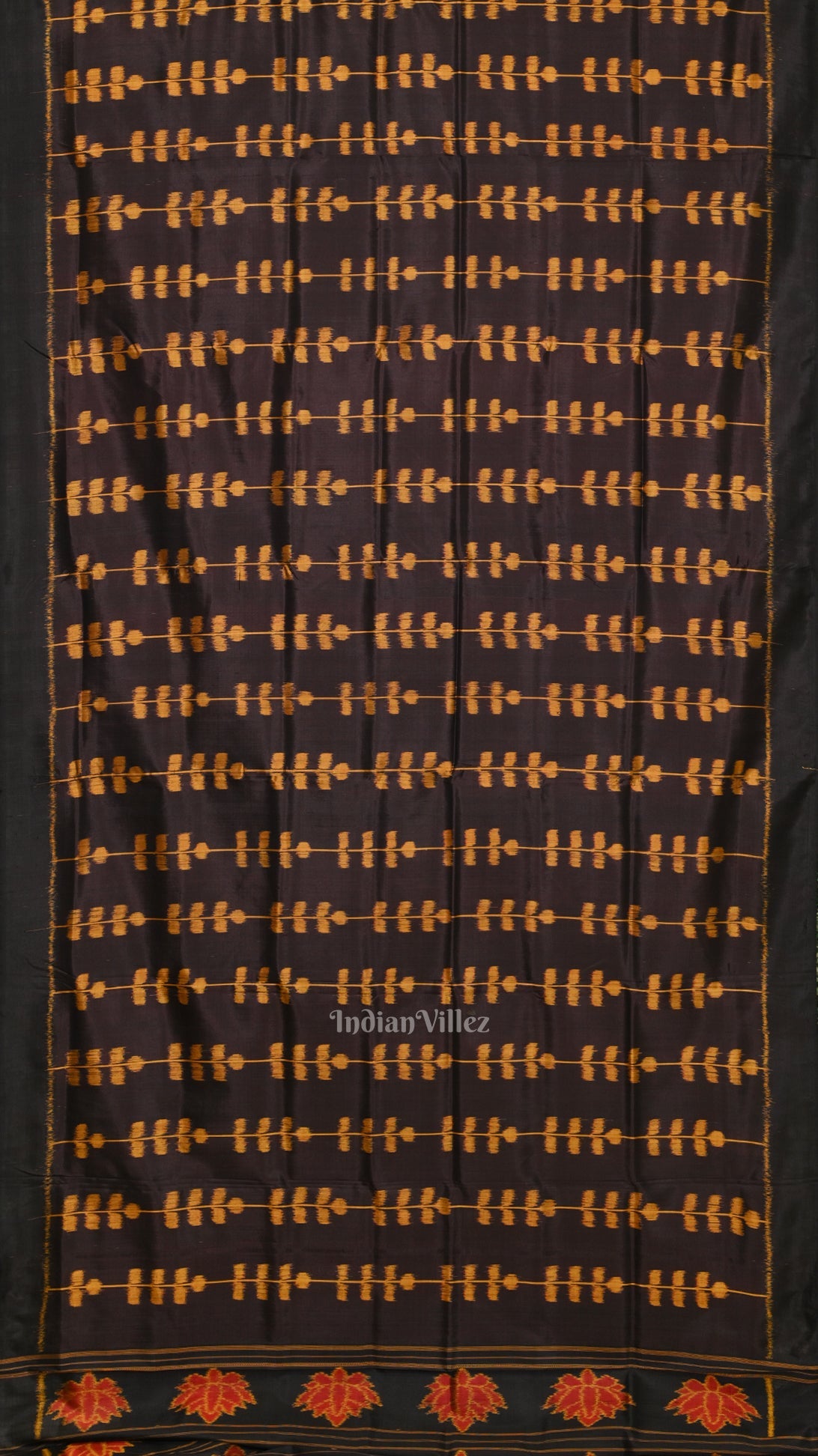 Coffee Leaf Design Odisha Ikat Contemporary Designer Saree