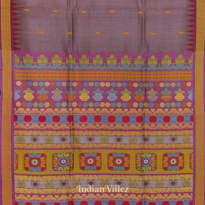 Deep Pastel Red Gopalpur Tussar Silk Saree