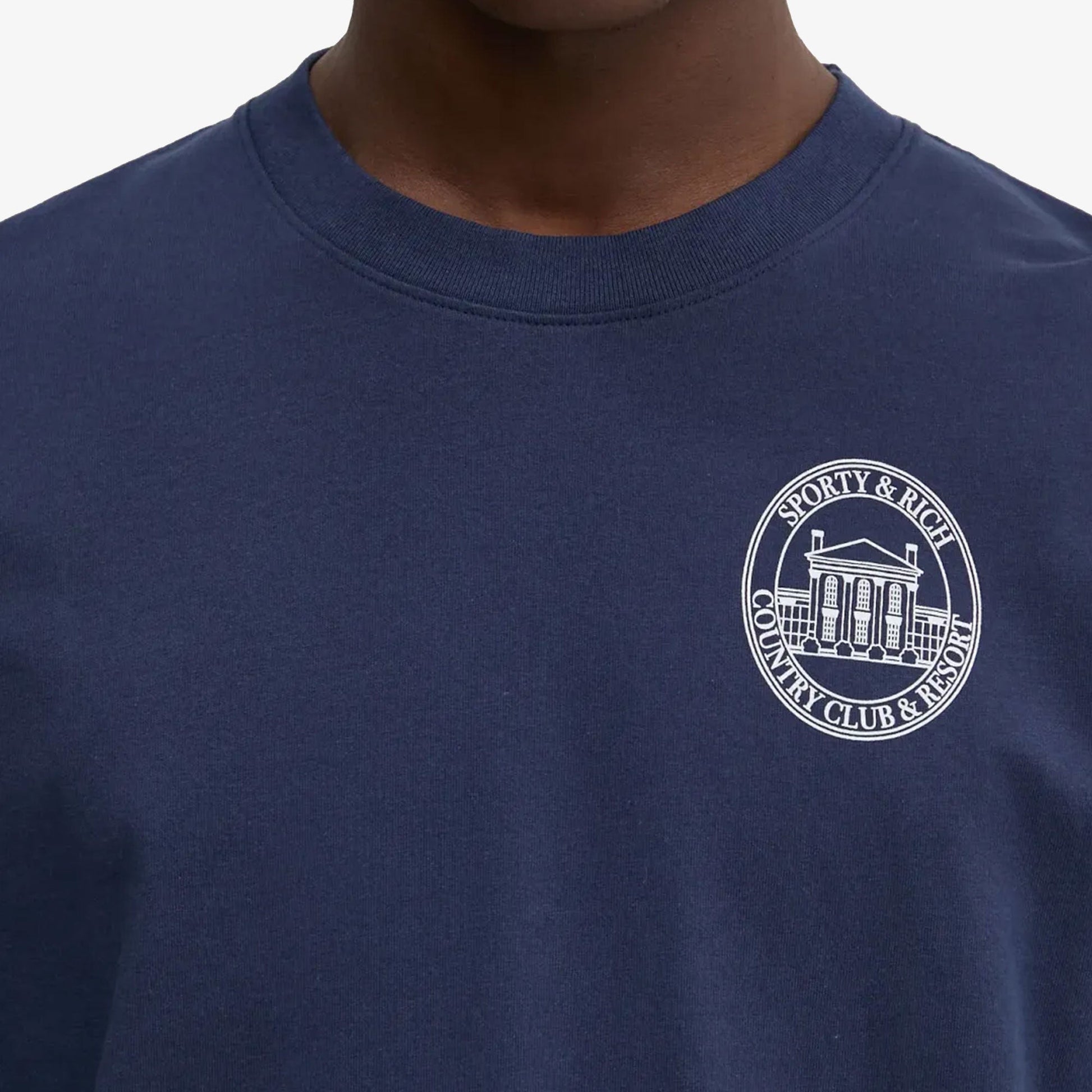 SPORTY & RICH | VENDOME RESORT T-SHIRT { NAVY