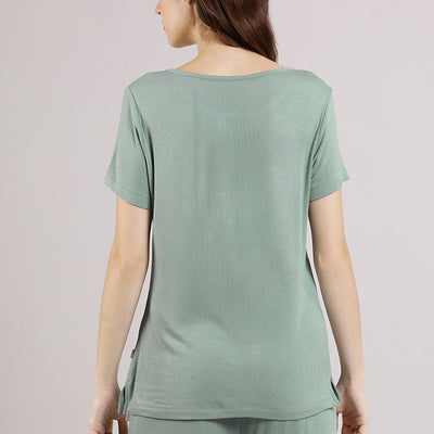 Serene Dream Henley Neck Tee - Iceberg