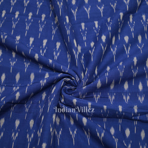 Blue Handwoven Pochampally Ikat Cotton Fabric