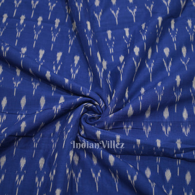 Blue Handwoven Pochampally Ikat Cotton Fabric