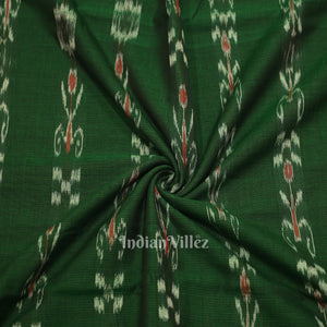 Green Mayur Chandrika Sambalpuri Ikat Cotton Fabric