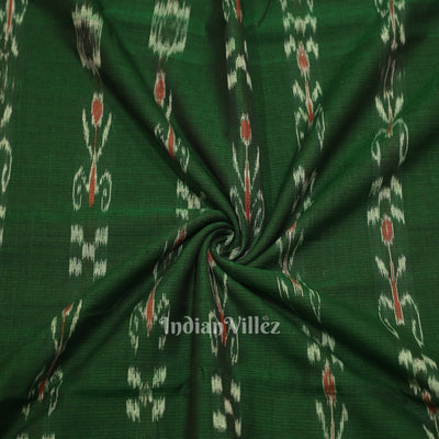 Green Mayur Chandrika Sambalpuri Ikat Cotton Fabric