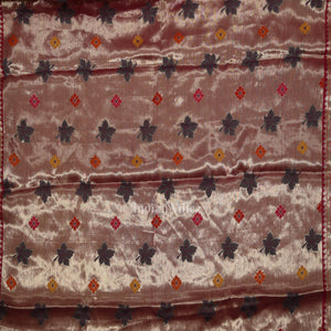 Bright Orange Pink Bandhini Banarasi Kota Silk Saree with Paithani Border