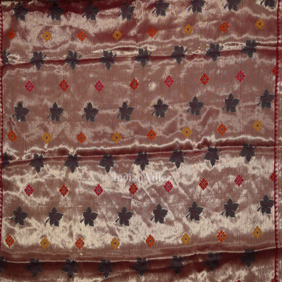 Bright Orange Pink Bandhini Banarasi Kota Silk Saree with Paithani Border