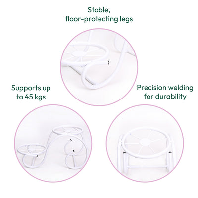 Swirl Decorative Plant stand- Set of 2- White