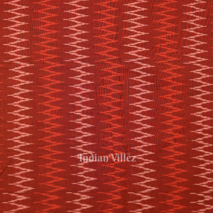Deep Maroon Pochampally Ikat Cotton Fabric