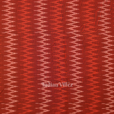 Deep Maroon Pochampally Ikat Cotton Fabric