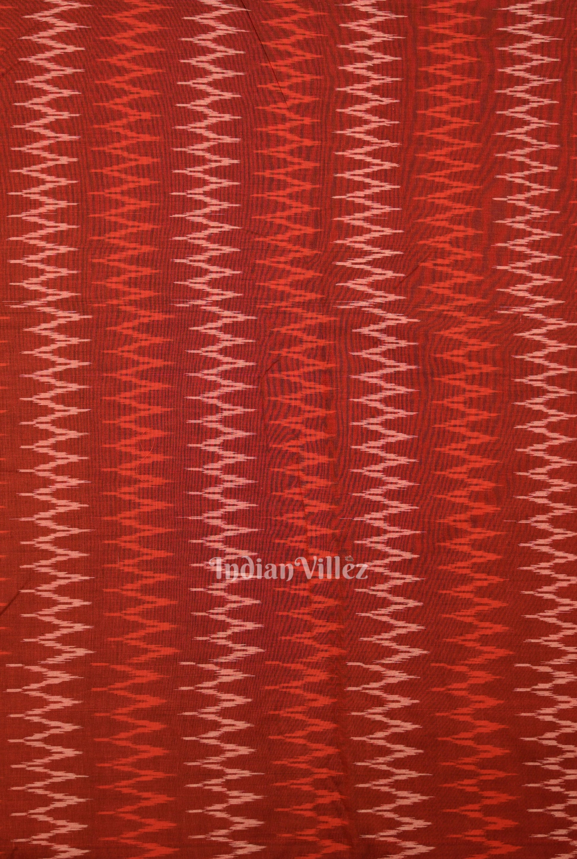 Deep Maroon Pochampally Ikat Cotton Fabric