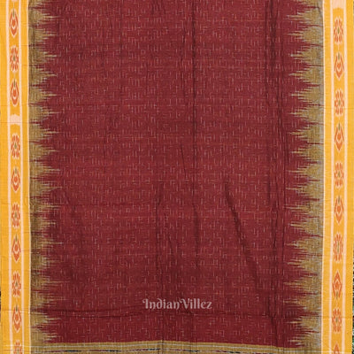 Maroon Jharana Maniabandha Cotton Saree