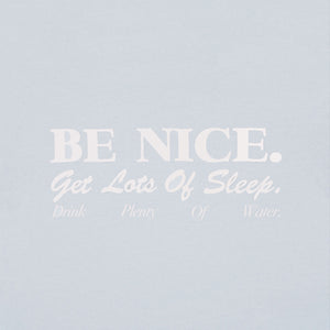 SPORTY & RICH | BE NICE CROPPED T-SHIRT { BABY BLUE/WHITE